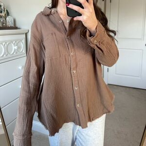 Brown Button-Up